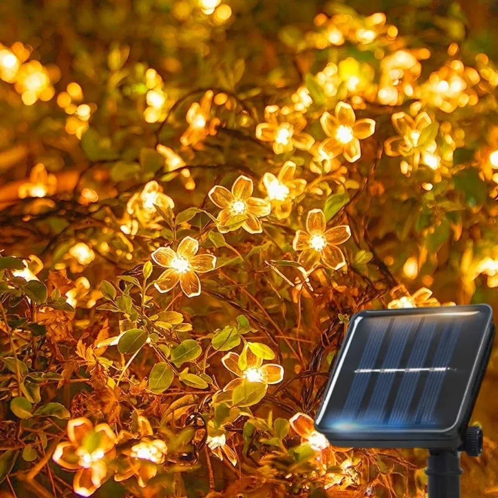 Solar Cherry Blossom String Lights for Garden Decor - Solar Guard