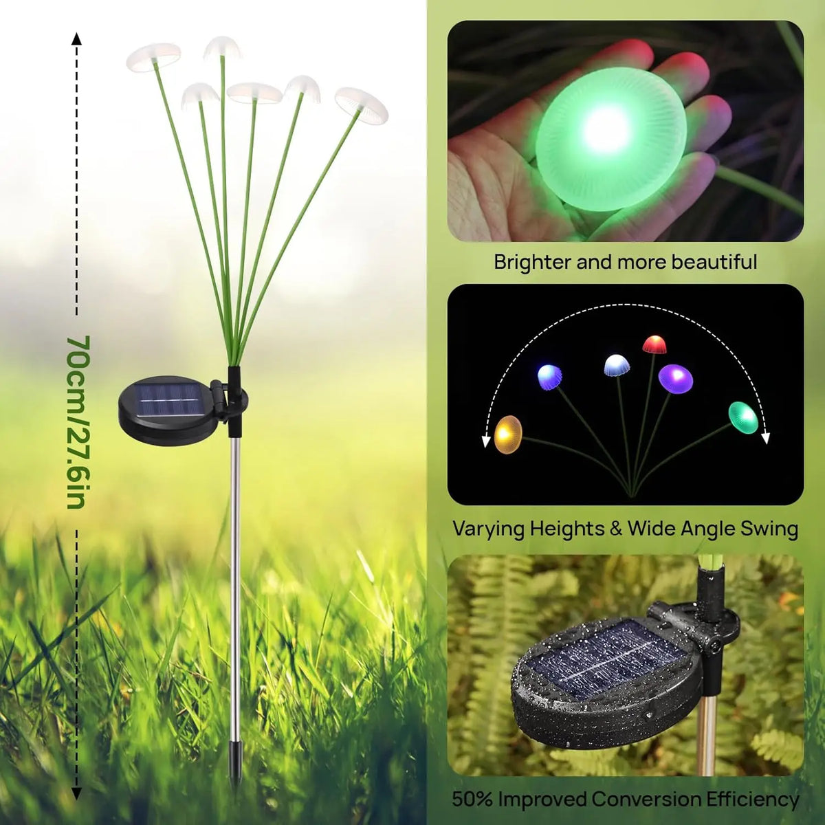 Solar Mushroom Garden Lights Jellyfish LED Outdoor Decor - Solar Guard