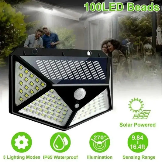 100-LED Solar Motion Sensor Wall Light For Outdoors - Solar Guard
