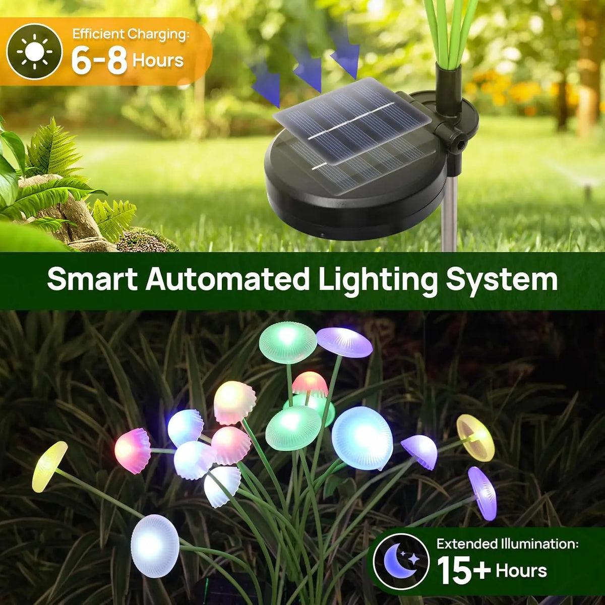 Solar Mushroom Garden Lights Jellyfish LED Outdoor Decor - Solar Guard