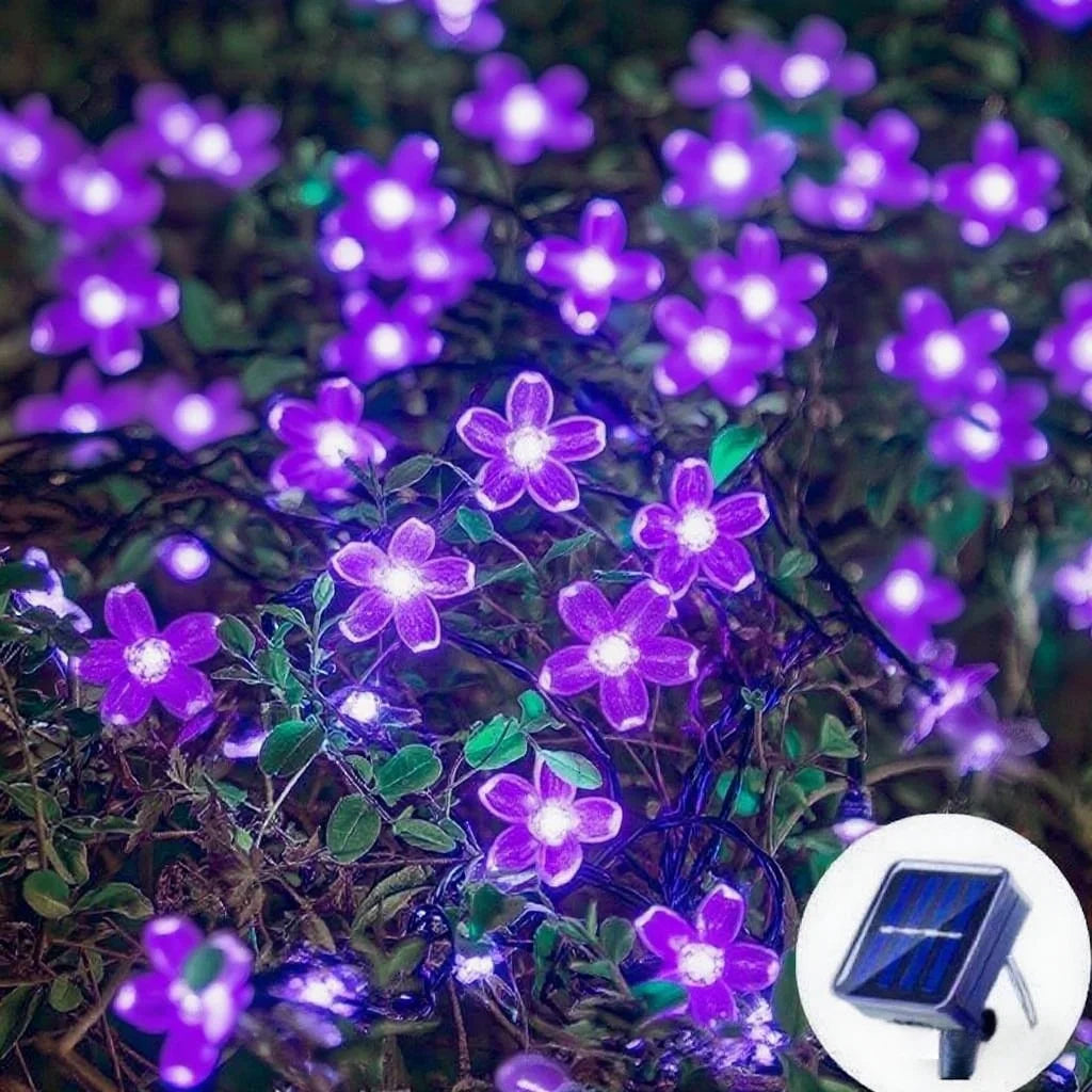 Solar Cherry Blossom String Lights for Garden Decor - Solar Guard