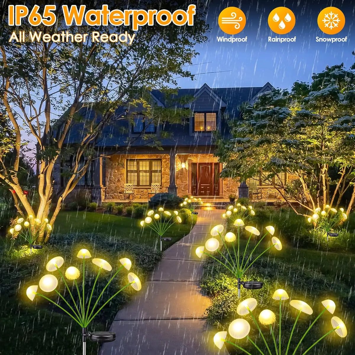 Solar Mushroom Garden Lights Jellyfish LED Outdoor Decor - Solar Guard
