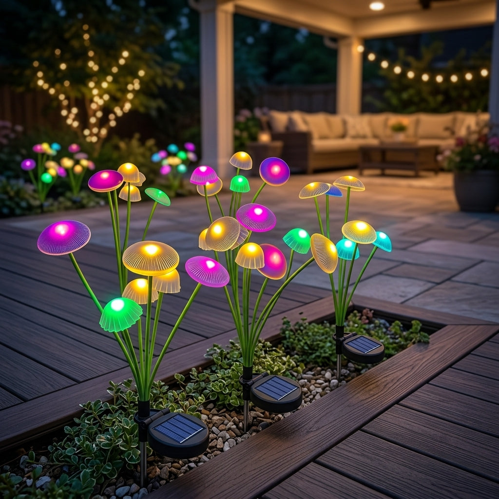 Solar Mushroom Garden Lights Jellyfish LED Outdoor Decor - Solar Guard